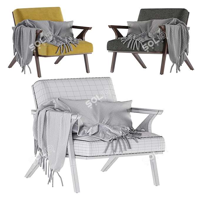 Estella Mid-Century Lounge Chair 3D model image 7