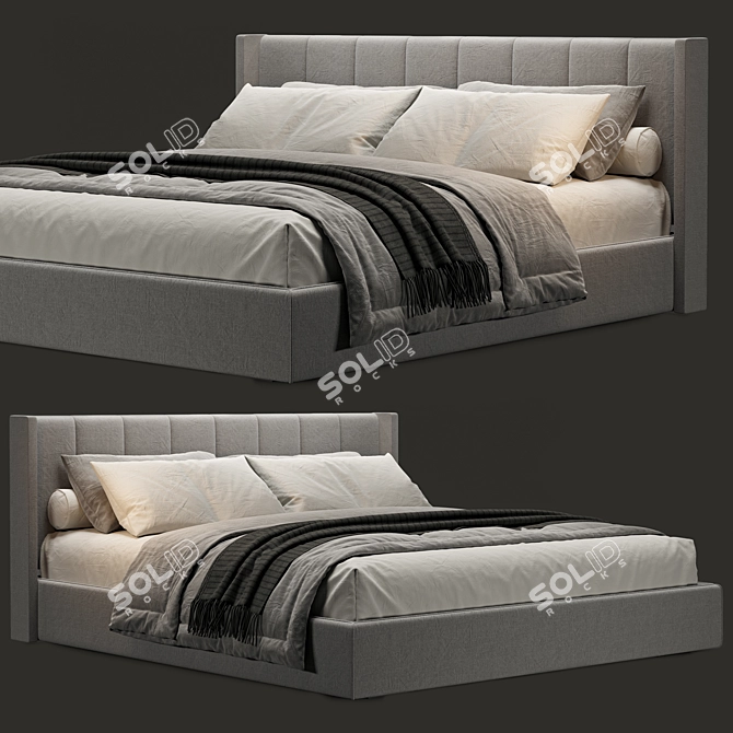 Modern West Elm Shelter Bed 3D model image 1