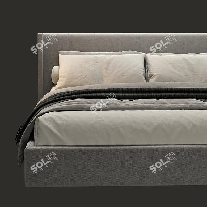 Modern West Elm Shelter Bed 3D model image 2