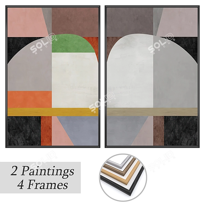 Gallery Collection: Set of 2 Wall Paintings 3D model image 1