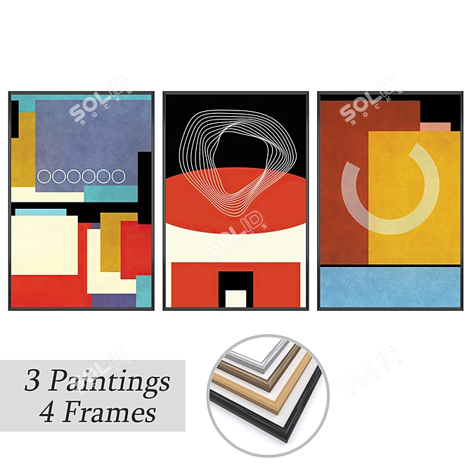 Elegant Wall Art Set: No.3722 3D model image 1