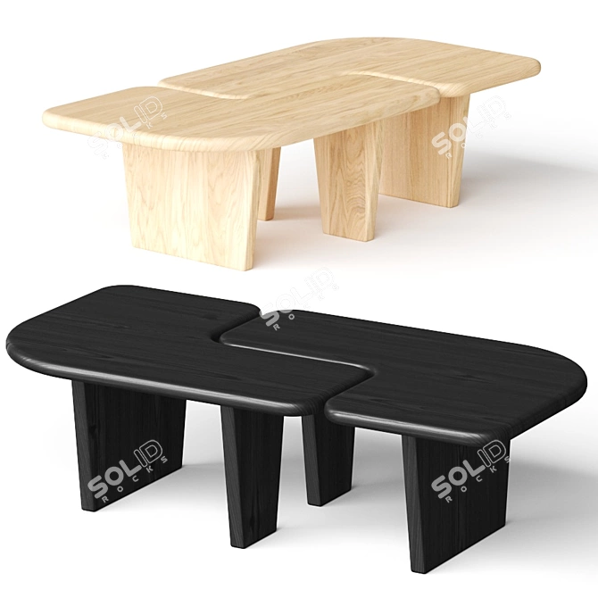 Delaney Bunching Coffee Table: Modern Elegance for Any Space 3D model image 1