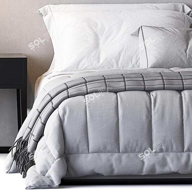 Alessa Fabric Shelter Bed: Extended Elegance 3D model image 3