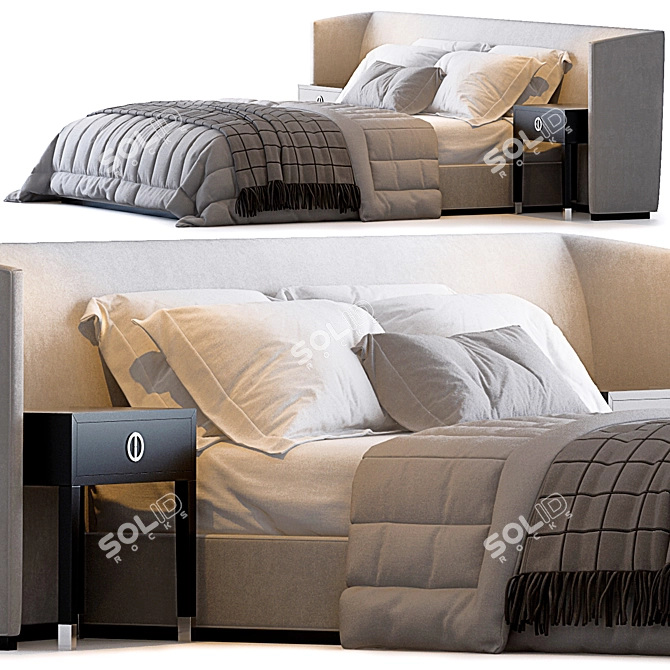 Alessa Fabric Shelter Bed: Extended Elegance 3D model image 5