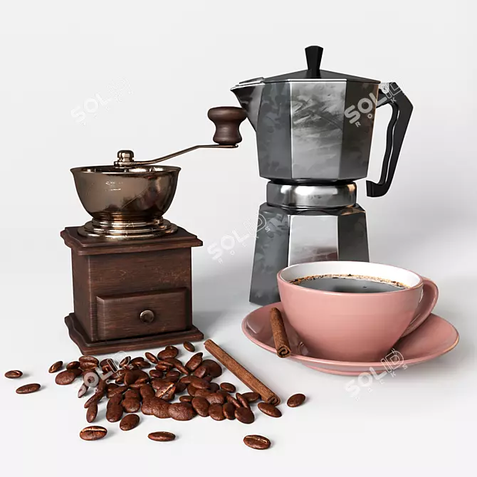 Essential Coffee Lover's Kit 3D model image 1