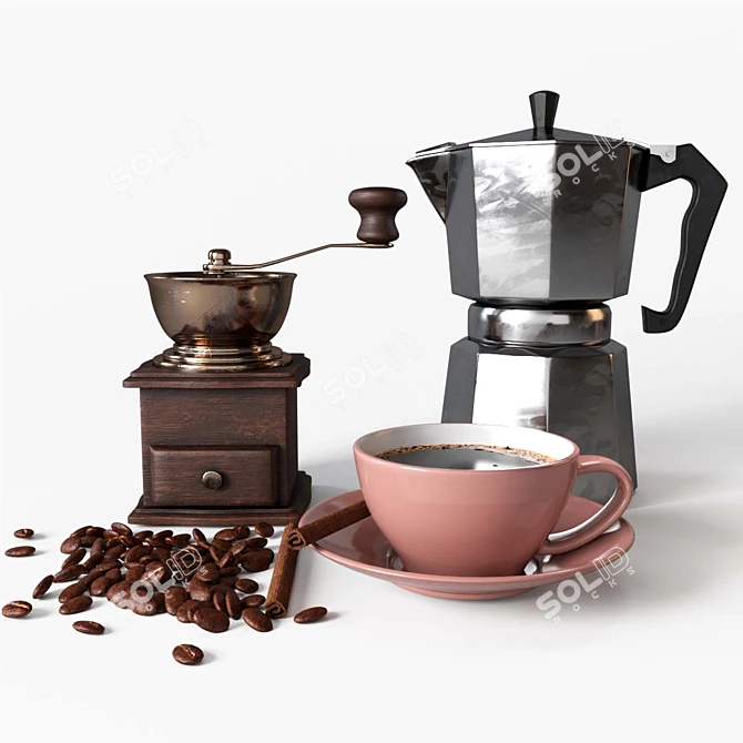 Essential Coffee Lover's Kit 3D model image 2