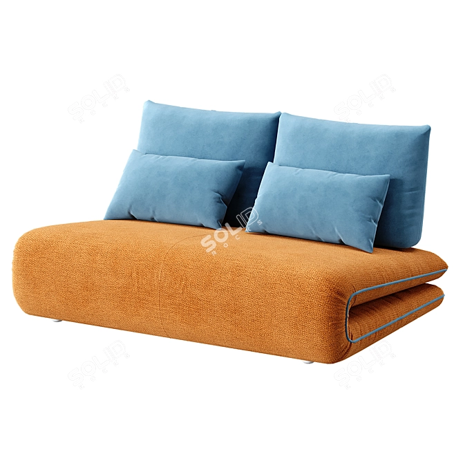 Justin Folding Sofa: Sleek and Versatile 3D model image 1