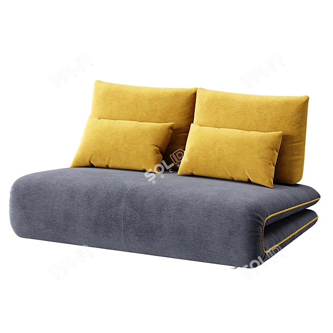 Justin Folding Sofa: Sleek and Versatile 3D model image 2