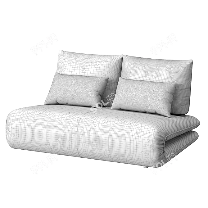 Justin Folding Sofa: Sleek and Versatile 3D model image 3