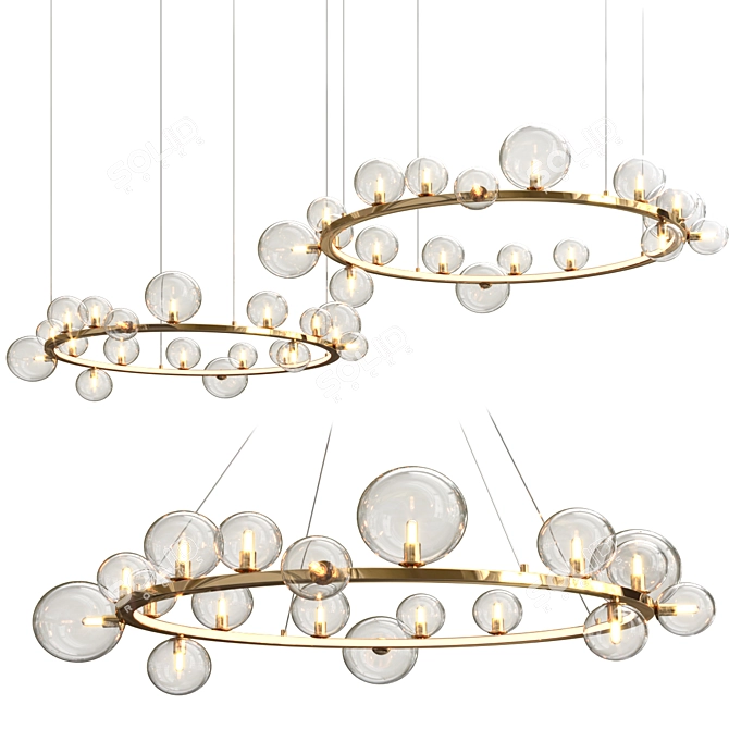 Postmodern Glass Bubble Pendant Lights 3D model image 1