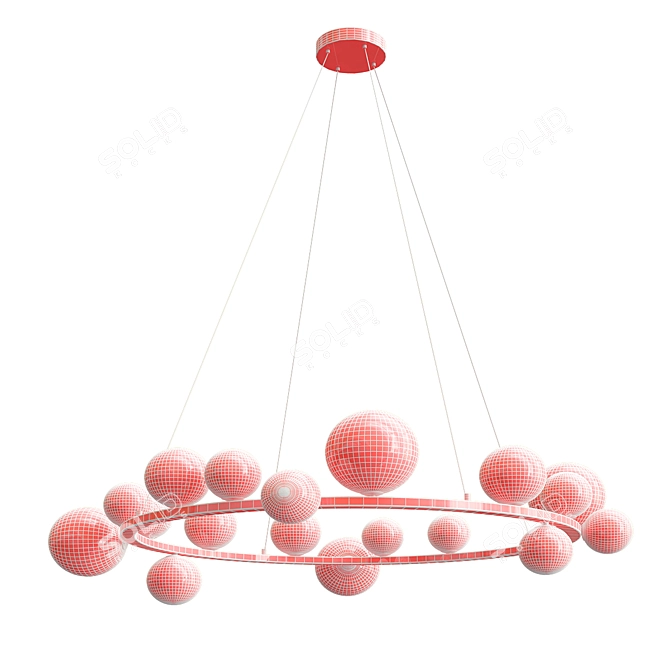 Postmodern Glass Bubble Pendant Lights 3D model image 5