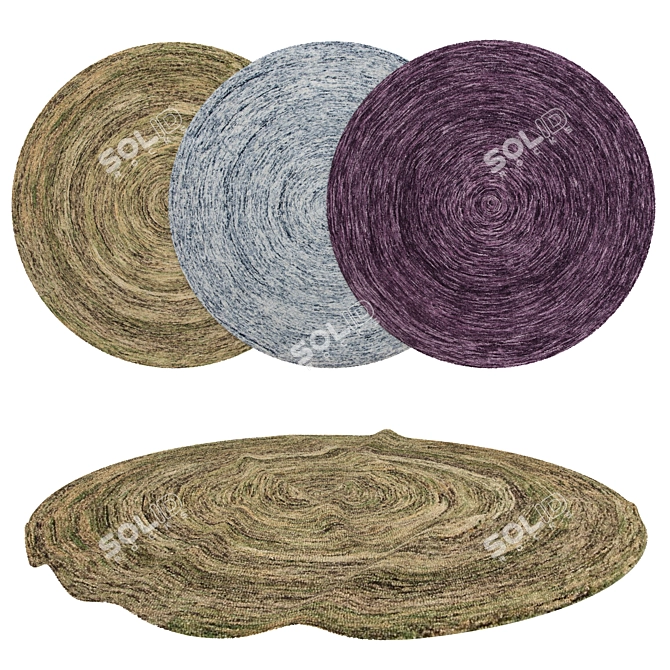 Round Rugs Set 6pcs | VRay & Corona 3D model image 4