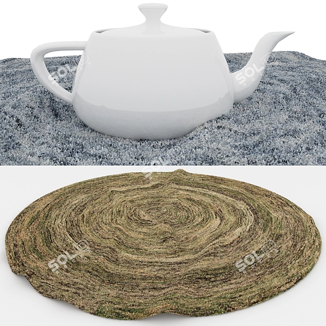 Round Rugs Set 6pcs | VRay & Corona 3D model image 7