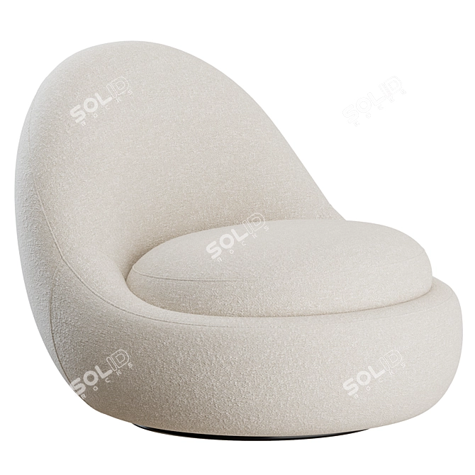 Babette Velvet Lounge Chair 3D model image 1