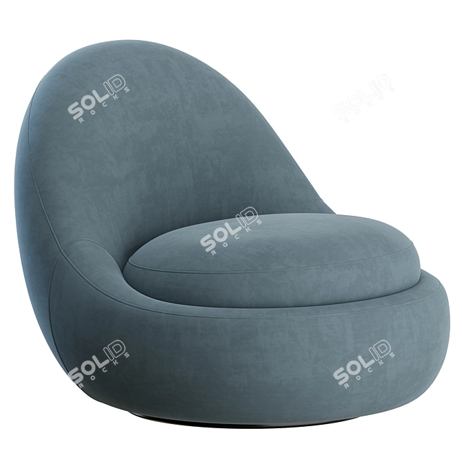 Babette Velvet Lounge Chair 3D model image 2