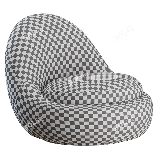 Babette Velvet Lounge Chair 3D model image 3