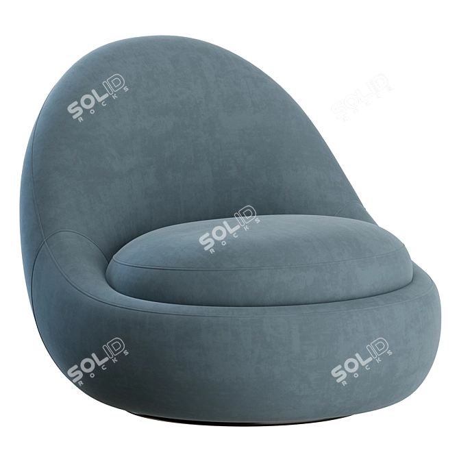Babette Velvet Lounge Chair 3D model image 5