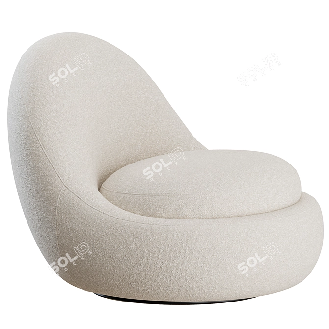 Babette Velvet Lounge Chair 3D model image 6