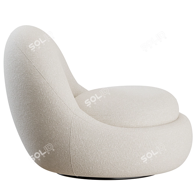 Babette Velvet Lounge Chair 3D model image 7