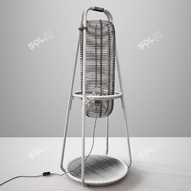 Nacelle Rattan Standing Lamp 3D model image 5