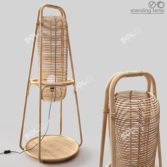 Nacelle Rattan Standing Lamp 3D model image 6