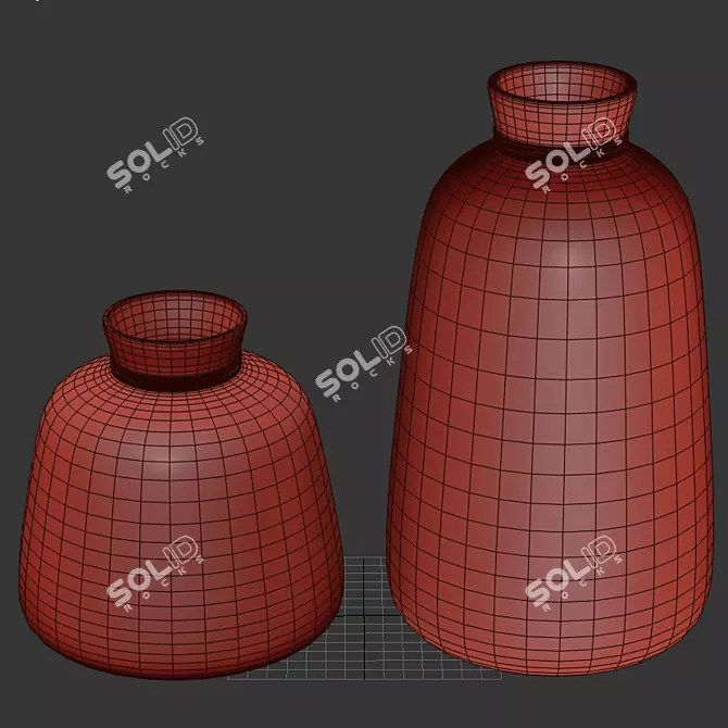 Gilded Gradient Vases 3D model image 3