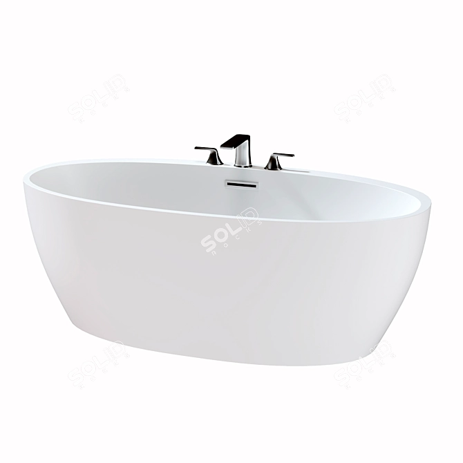 Luxury Freestanding Acrylic Bath 3D model image 1