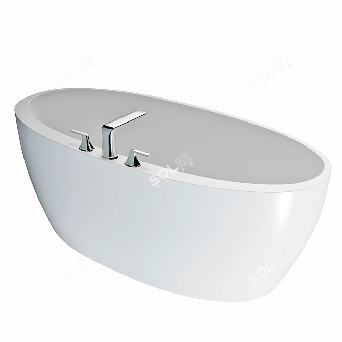 Luxury Freestanding Acrylic Bath 3D model image 5