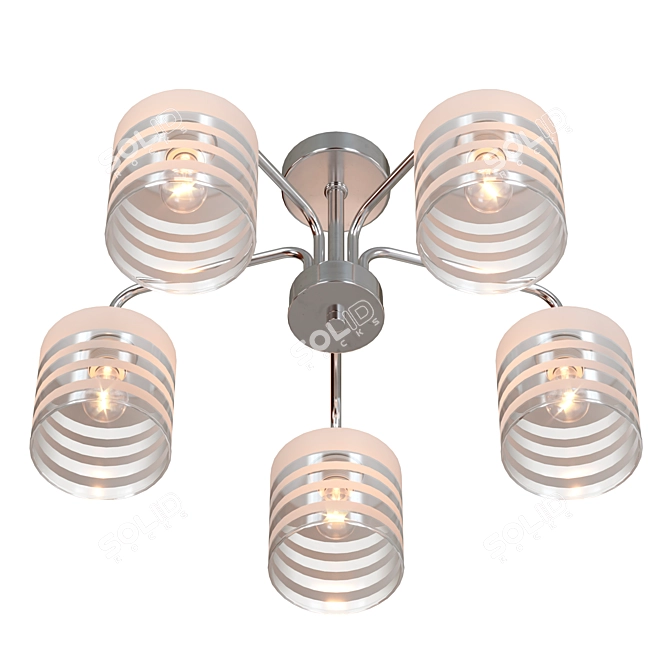 Sleek Chrome Ceiling Chandelier 3D model image 3