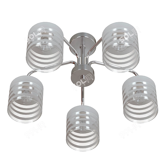 Sleek Chrome Ceiling Chandelier 3D model image 4