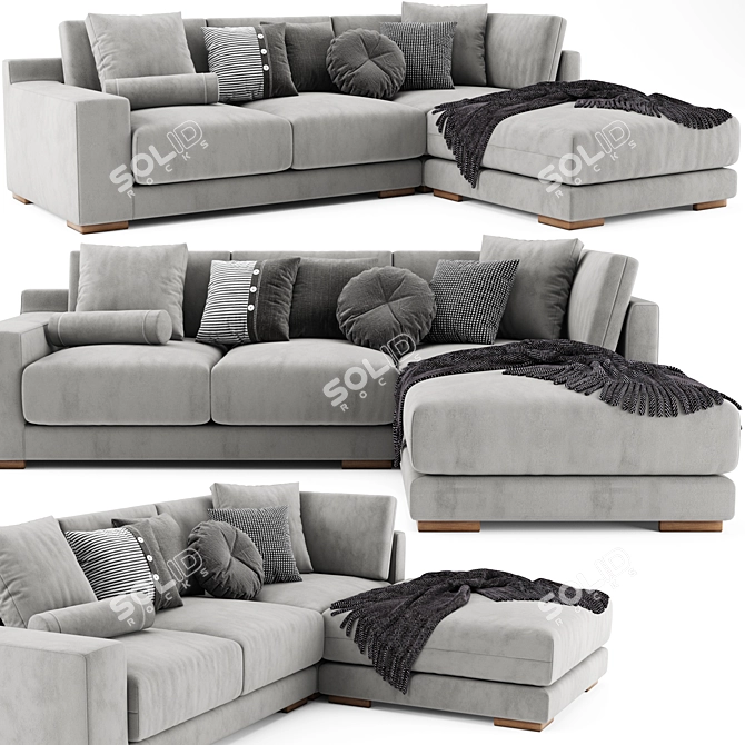 West Elm Dalton: Stylish and Versatile Sofa 3D model image 1