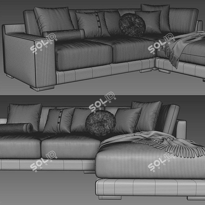 West Elm Dalton: Stylish and Versatile Sofa 3D model image 4