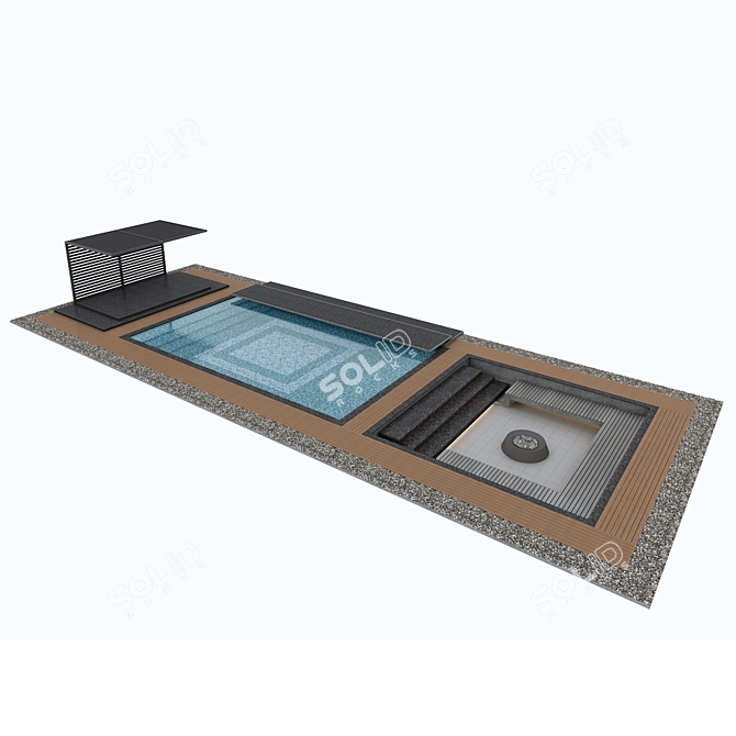 Premium Swimming Pool Set 3D model image 1