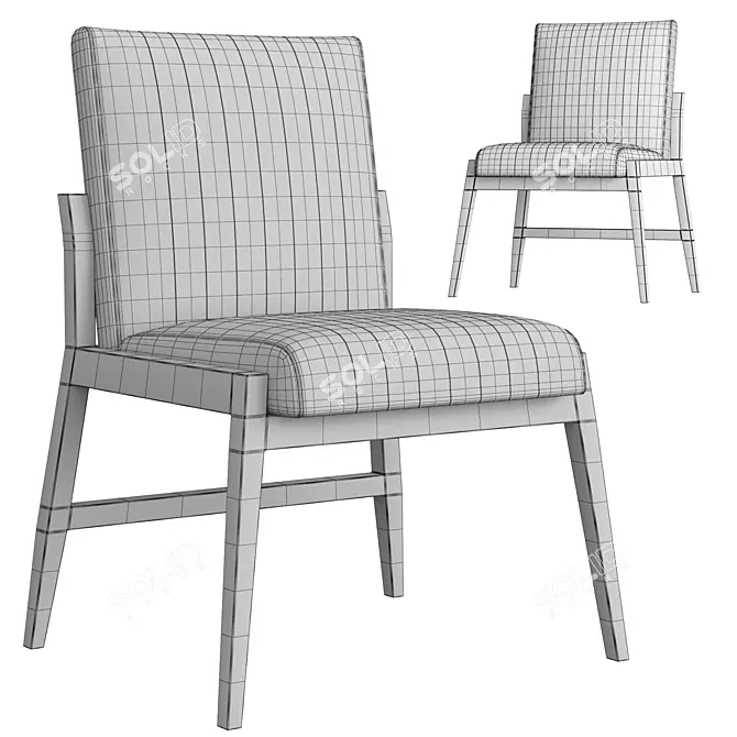 Elegant Alena Dining Chair 3D model image 5