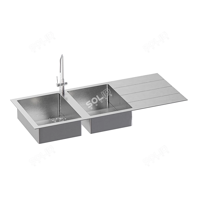 Sleek Vigo Minimal Sink 3D model image 3