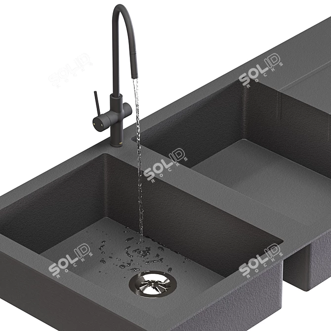 Sleek Vigo Minimal Sink 3D model image 4
