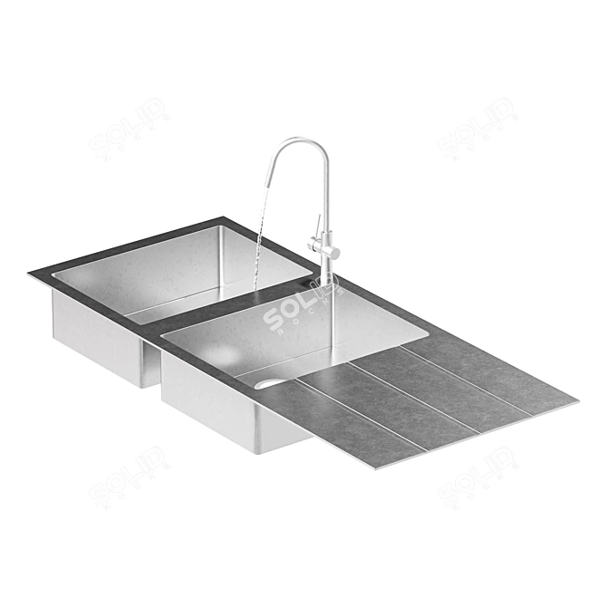 Sleek Vigo Minimal Sink 3D model image 5