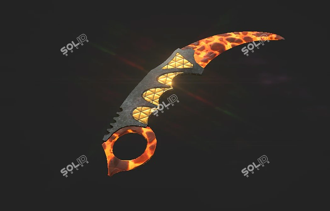 Blazing Ember Kerambit 3D model image 1