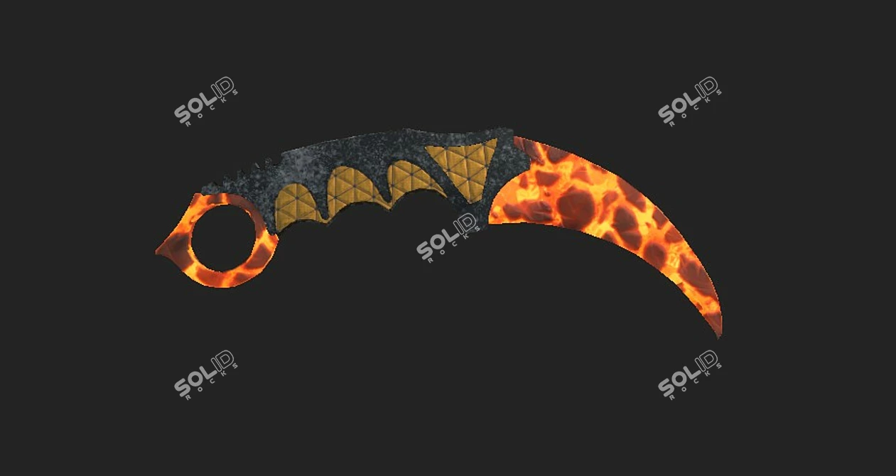 Blazing Ember Kerambit 3D model image 3