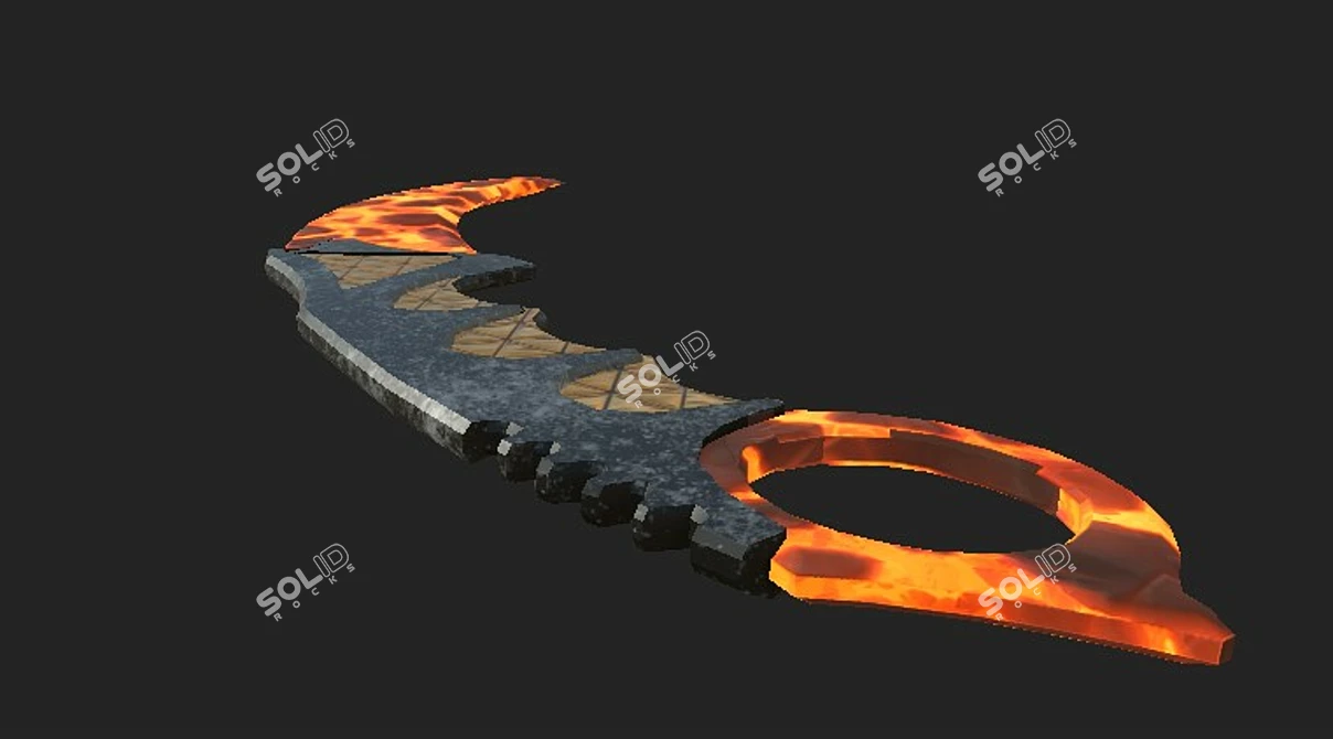 Blazing Ember Kerambit 3D model image 4