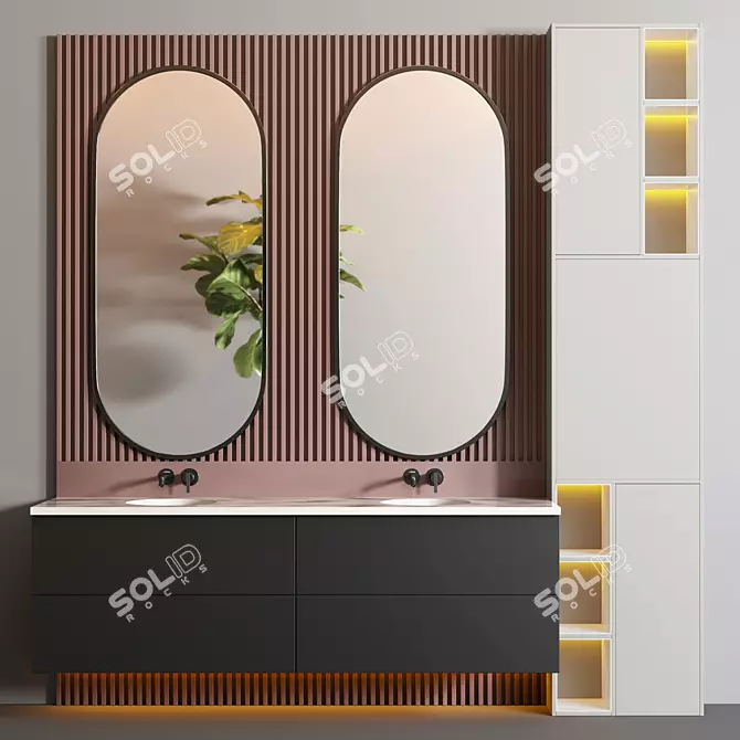 Sleek Bathroom Oasis by Inbani 3D model image 1