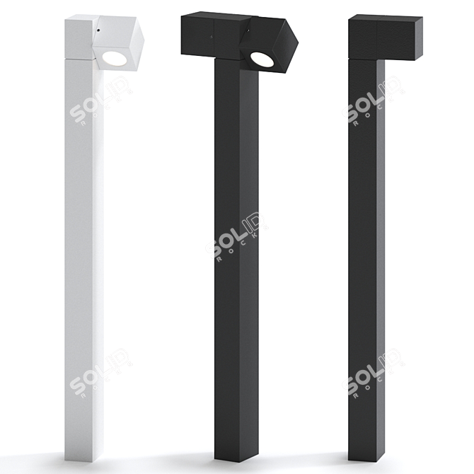 Dexter Cube Spike Mono Outdoor Light 3D model image 1