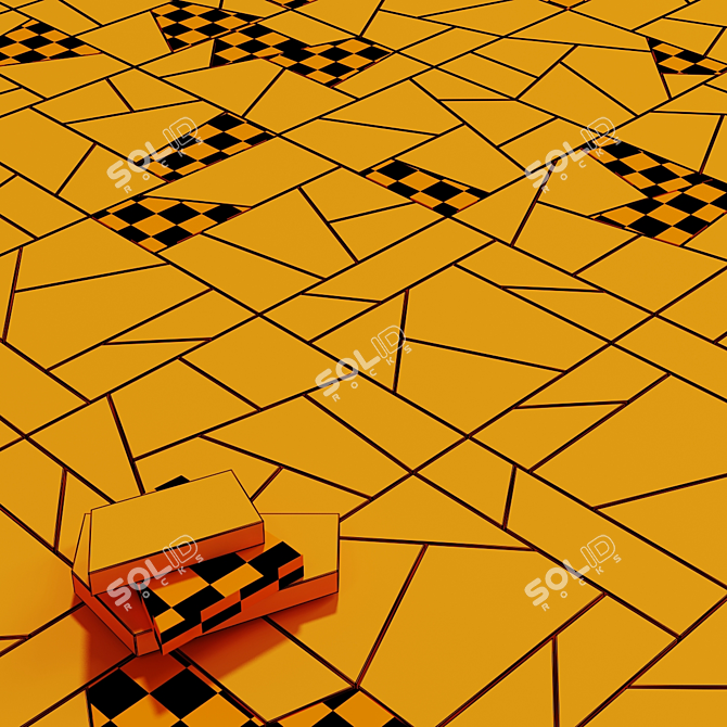 Smooth Splinter Paving Tile 3D model image 7