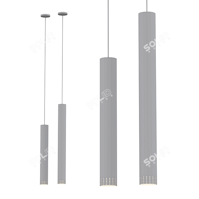 Sleek Tube Pendant Light 3D model image 2