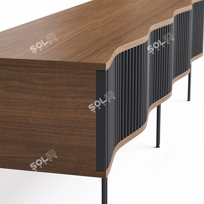 Zaragoza Extra Wide TV Unit: Industrial Elegance 3D model image 5