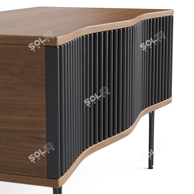 Walnut Wave TV Stand 3D model image 5