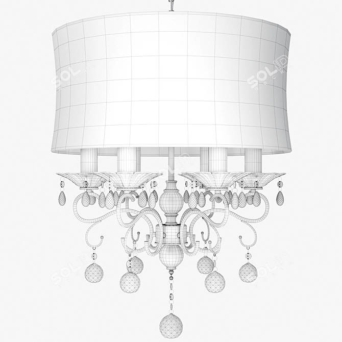 Luxury Silver Mist Crystal Chandelier 3D model image 3