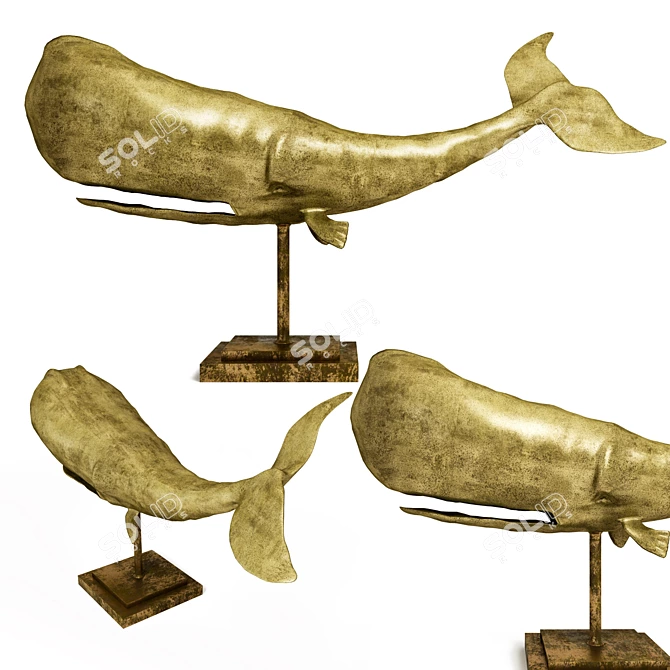 Title: Modern Whale Sculpture 3D model image 7