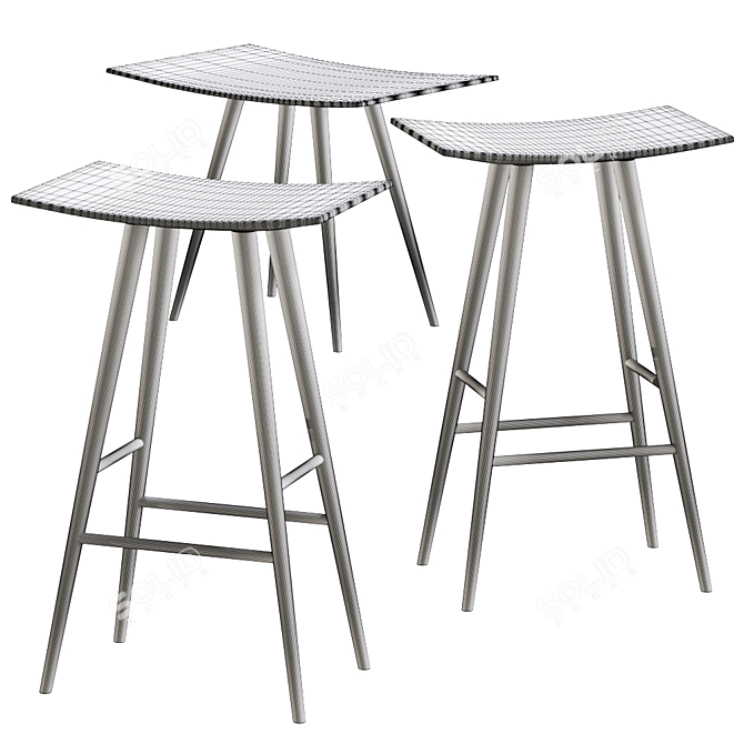 Mikado Seating Stools: Sleek & Stylish by FDB Mobler 3D model image 2