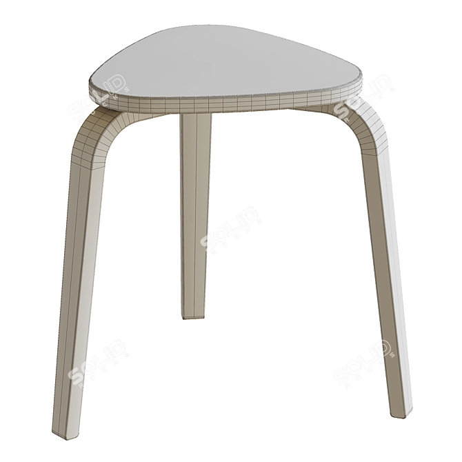 Minimalist Birch Stool: Ikea KYRRE 3D model image 9